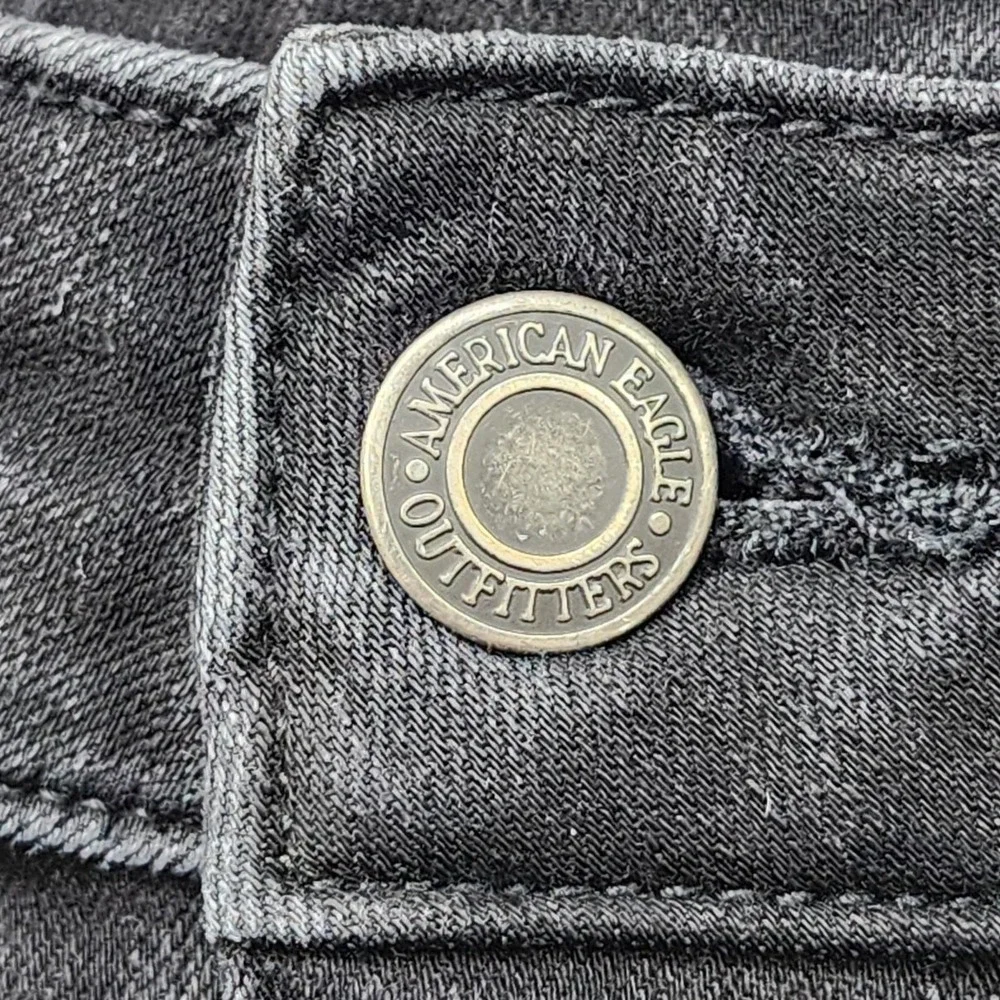 American Eagle Jeans Womens 6 Black Super High Rise Jegging Stretch Denim Preppy